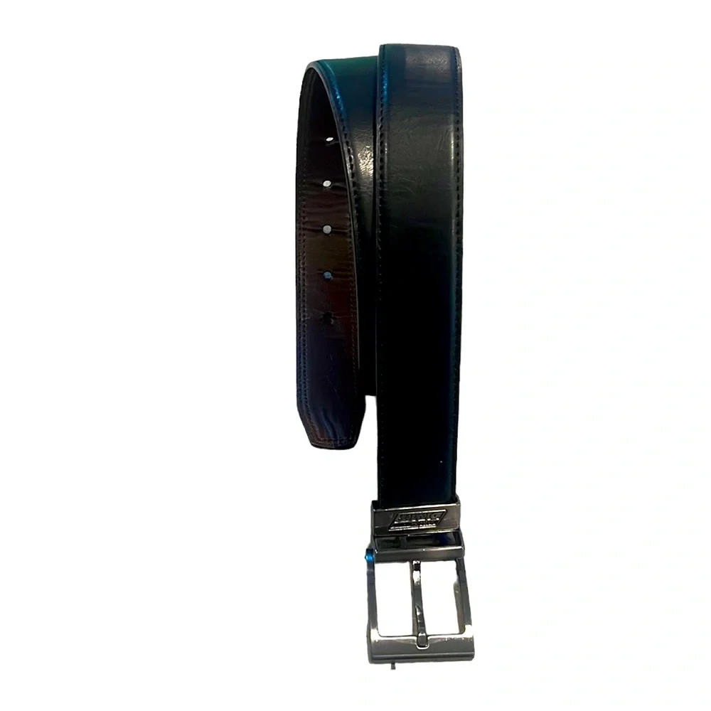 DICKIES REVERSIBLE LEATHER BELT WITH GUN METAL FINISH BUCKLE BLACK BROWN SIZE 32